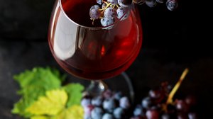 Your event in our hotel near the Brenner motorway Glass of red wine with grapes on a dark background