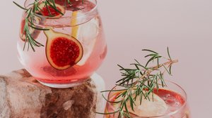 Your event in our hotel near the Brenner motorway Two glasses with red cocktail, fig slices and rosemary sprigs